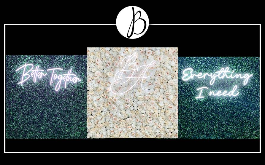 Grass Wall & Flower wall Backdrop Rental