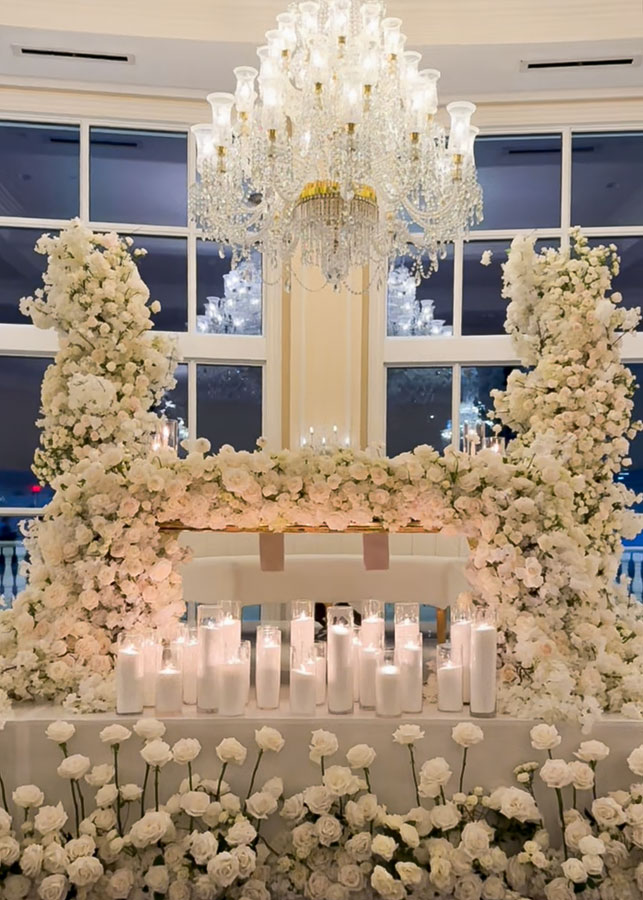 luxury wedding decor bride and groom seats at trump national resort